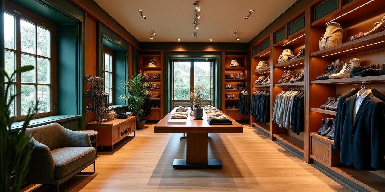 Interno elegante del Pro Shop con abbigliamento e attrezzatura da golf